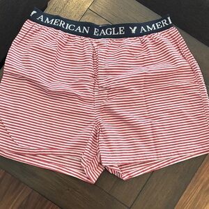 American Eagle Outfitters Red and White Candy Cane Boxers